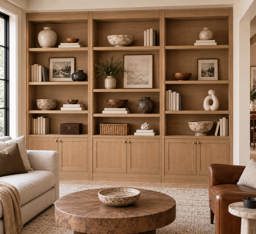 How to Style Built-In Shelves Without Looking Cluttered